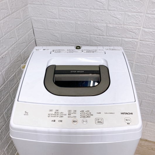 ヒタチ NW-50J 一人暮らし単身用洗濯機 5.0kg B10081
