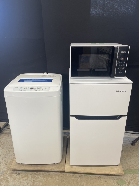 【家電3点セット】冷蔵庫93L＋洗濯機4.2kg＋単機能レンジ
