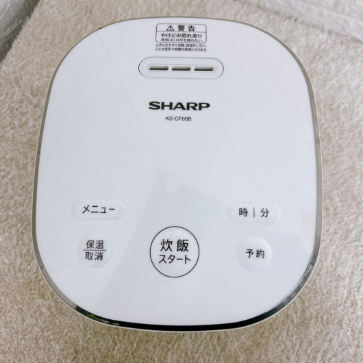 シャープ KS-CF05B-W 一人暮らし単身用炊飯器 3合炊き OE092114