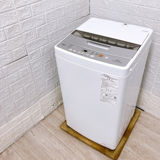 アクア AQW-S4P(W)  一人暮らし単身用洗濯機 4.5kg K10131