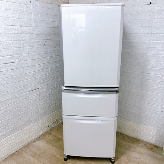 ミツビシ MR-C34D-W 一人暮らし単身用冷蔵庫 335L OE01151