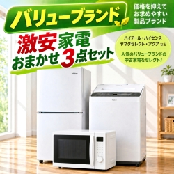 【全国発送対応】 バリューブランド 激安 中古家電おまかせ3点セット(冷蔵庫/洗濯機/電子レンジ)