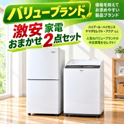 【送料無料】【東京都自社配送・3年保証】バリューブランド 激安 中古家電おまかせ2点セット(冷蔵庫/洗濯機)