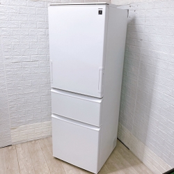 シャープ SJ-PW37P-W 一人暮らし単身用冷蔵庫 374L B10251