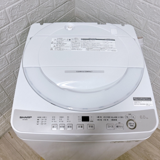 シャープ ES-GE6J-S 一人暮らし単身用洗濯機 6.0kg K10037