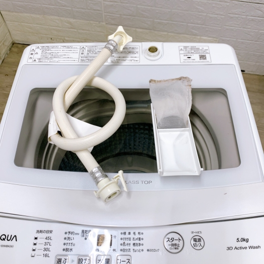 アクア AQW-S5MBK(W) 一人暮らし単身用洗濯機 5.0kg CE05173