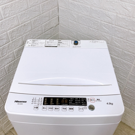 ハイセンス HW-K45E 一人暮らし単身用洗濯機 4.5kg CE053111