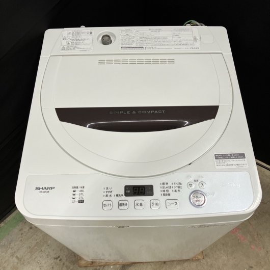 シャープ 5.0kg 単身用洗濯機 ES-GA5B-W 2017年製 単身用