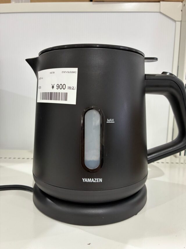 【店頭限定500円】YAMAZEN 電気ケトル ブラック|動作確認済み